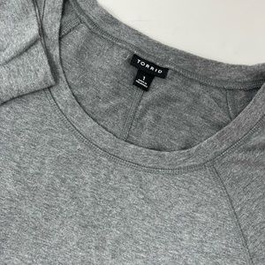 Torrid Sweatshirt Dress French Terry Long Sleeve Slit Grey Plus Size 1 Used GH00
